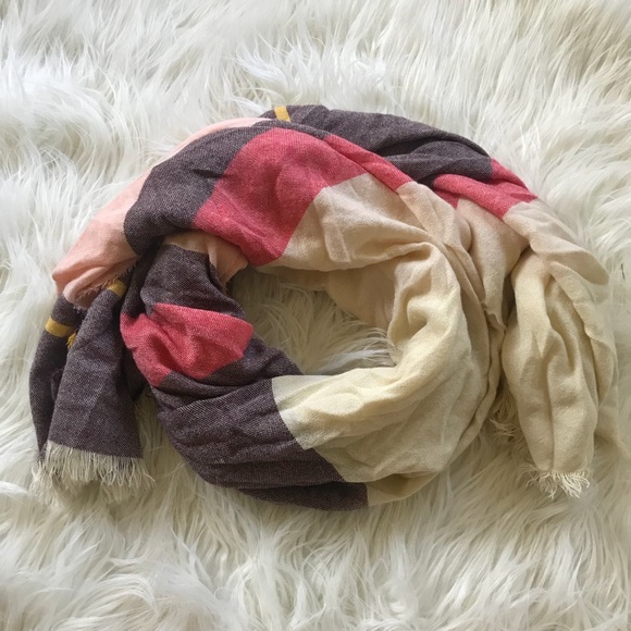 Accessories - Cream, Purple, and Pink Soft Blanket Scarf